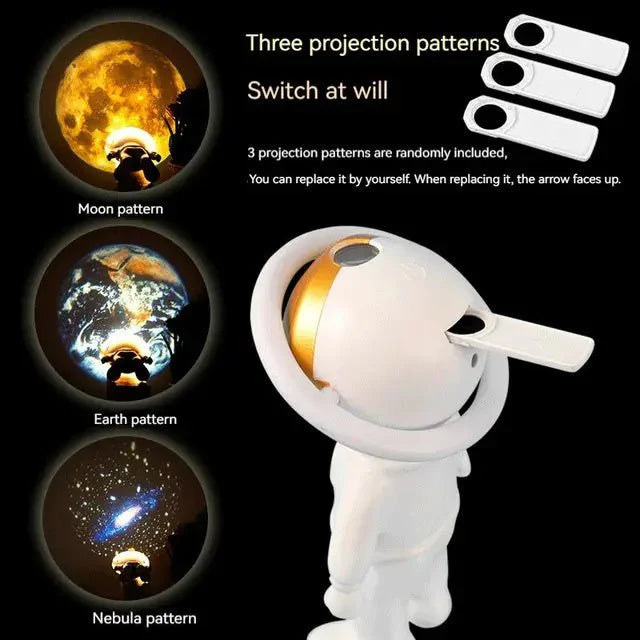 Astronaut Star Projector Lamp Ins Touch Usb Charging Night Light Rotatable Bedside Atmosphere Lights Lamp Bedroom Decor