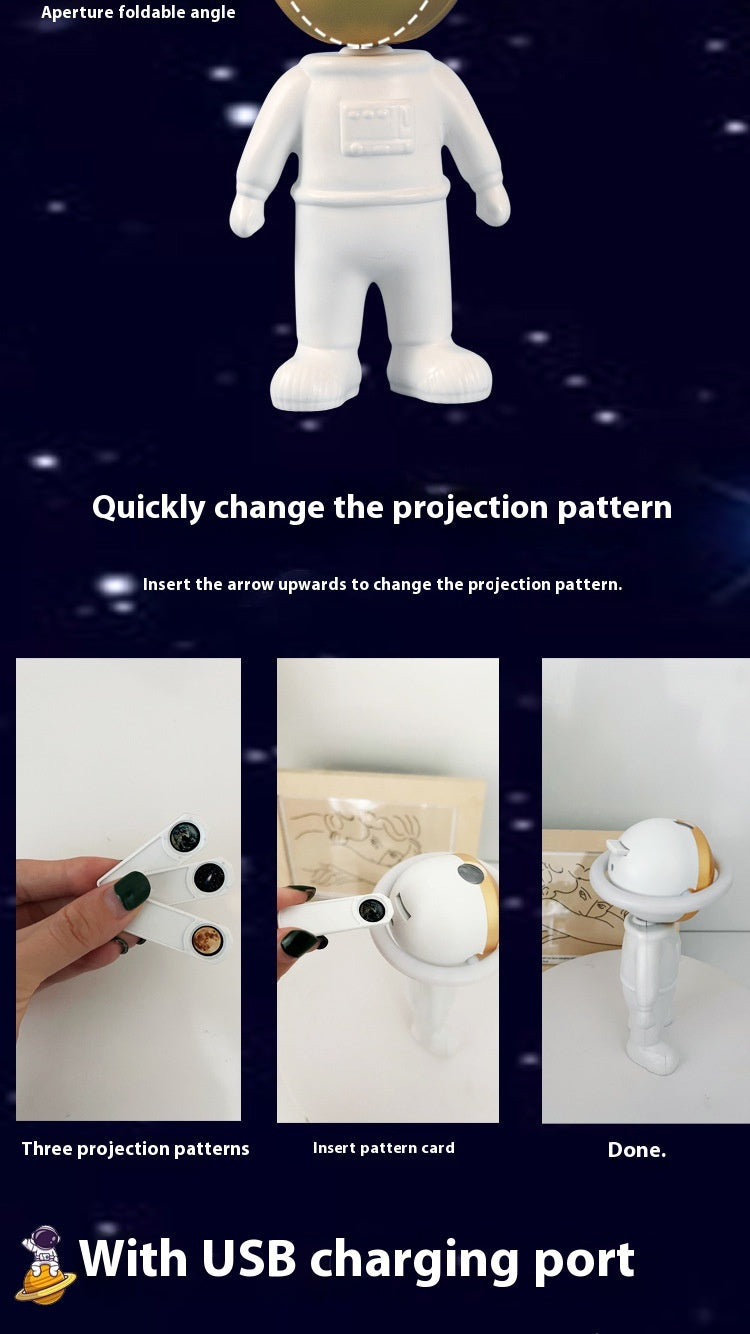 Astronaut Star Projector Lamp Ins Touch Usb Charging Night Light Rotatable Bedside Atmosphere Lights Lamp Bedroom Decor