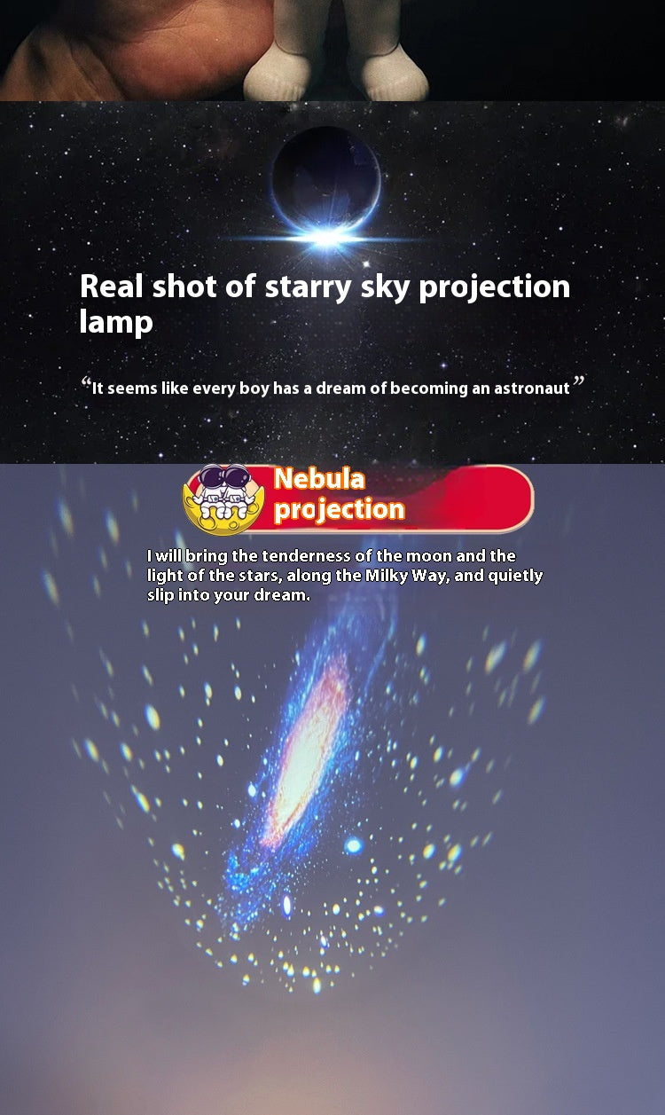 Astronaut Star Projector Lamp Ins Touch Usb Charging Night Light Rotatable Bedside Atmosphere Lights Lamp Bedroom Decor