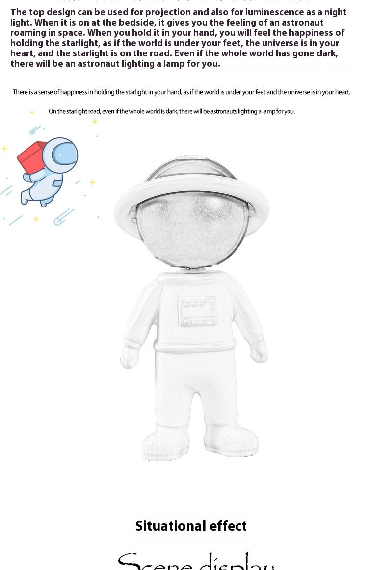 Astronaut Star Projector Lamp Ins Touch Usb Charging Night Light Rotatable Bedside Atmosphere Lights Lamp Bedroom Decor