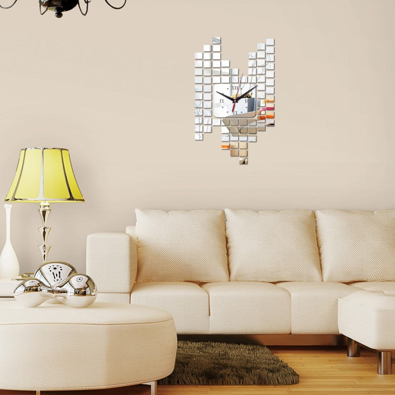 Mosaic Wall Sticker and Decoration Wall Clock