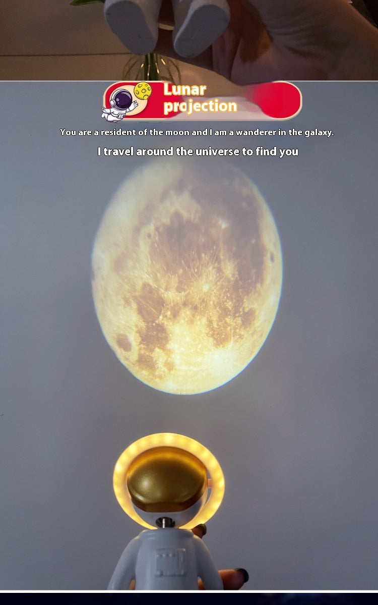 Astronaut Star Projector Lamp Ins Touch Usb Charging Night Light Rotatable Bedside Atmosphere Lights Lamp Bedroom Decor