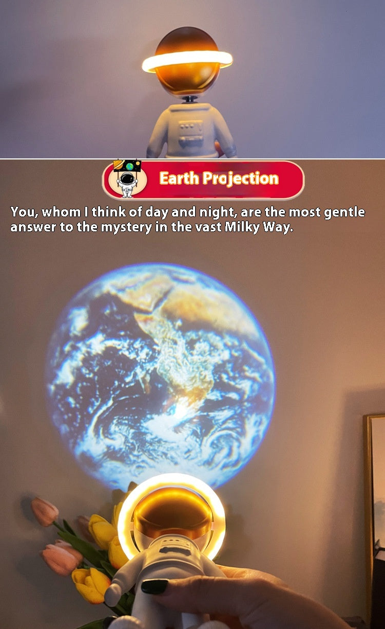 Astronaut Star Projector Lamp Ins Touch Usb Charging Night Light Rotatable Bedside Atmosphere Lights Lamp Bedroom Decor