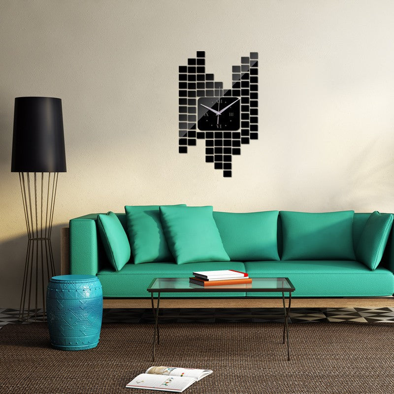 Mosaic Wall Sticker and Decoration Wall Clock