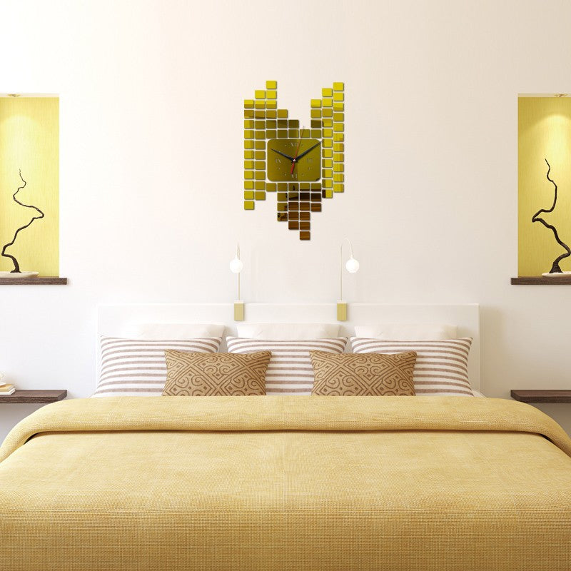 Mosaic Wall Sticker and Decoration Wall Clock