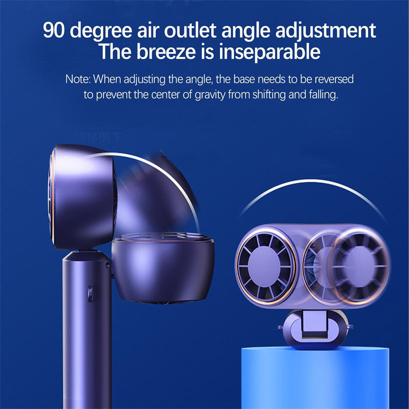 USB Handheld Mini Fan Foldable Portable Neck Hanging Fans 5 Speed USB Rechargeable Fan With Display Screen