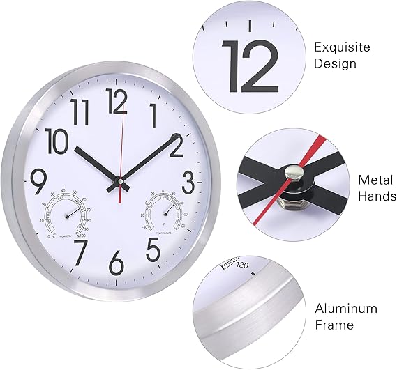 Wall Clock with Temperature & Humidity